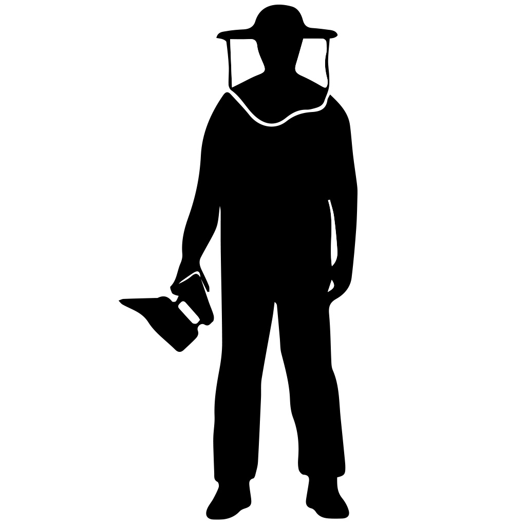 Aufkleber Imker mit Smoker - Schwarz