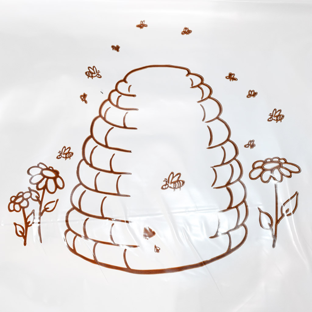 Plastiktüten mit Bienenstockmotiv 25×35 cm - 50 Stück