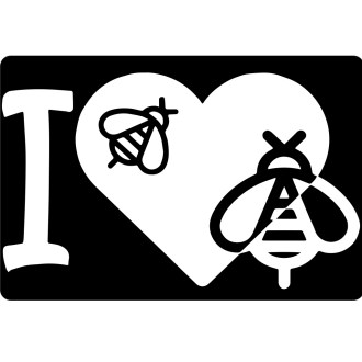 Sticker I love bees - weiß