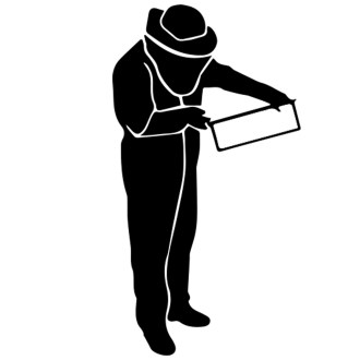 Aufkleber Imker mit Wabenrahmen - Schwarz