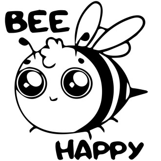 Sticker Bee happy - schwarz