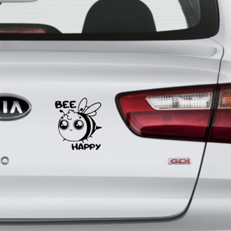 Sticker Bee happy - schwarz