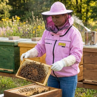 Imkerjacke mit Hut – lila – Lysoń, Größe: S–XXL