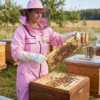 Imkeroverall mit Hut - violett - Lysoń, Größe: S-XXXL