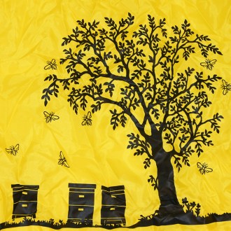 Einkaufstasche mit Bienenstock-Motiv