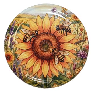 Deckel für Glas TO 82 - Gemalte Sonnenblume 700 Stk. - ganze Kiste - HOJ4