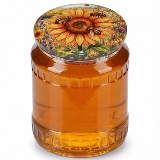 Deckel für Glas TO 82 - Gemalte Sonnenblume 700 Stk. - ganze Kiste - HOJ4