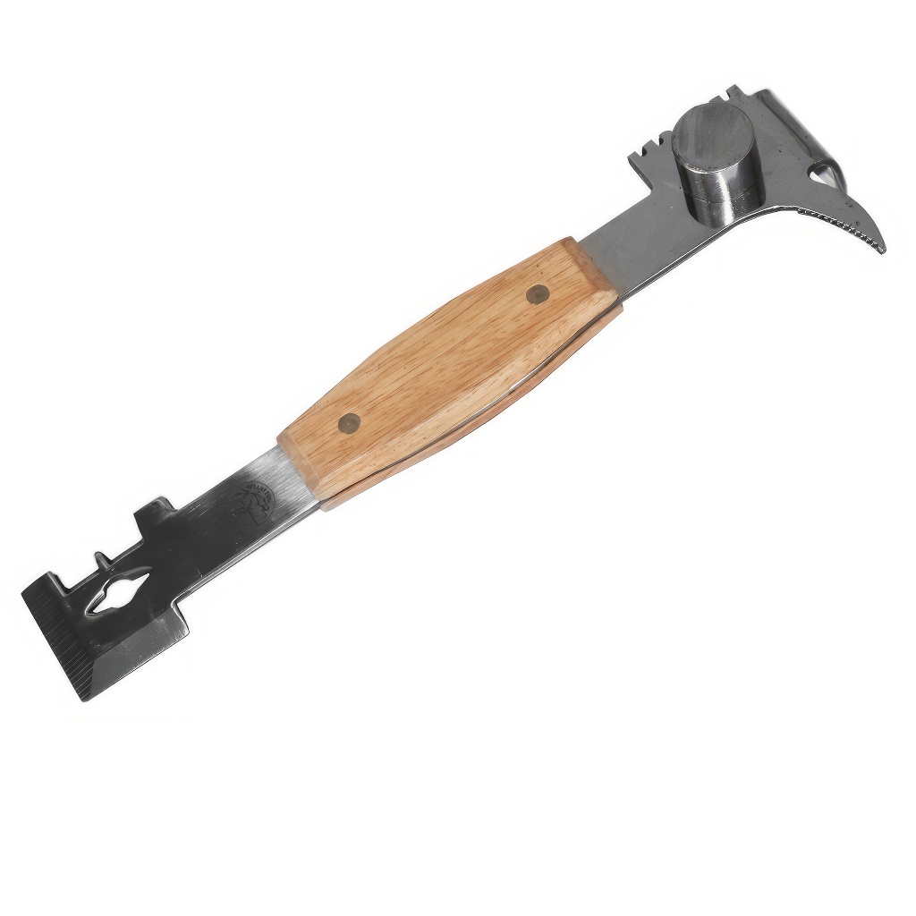 Imker Stockmeisel Mellarius 5in1 Gross Edelstahl mit Holzgriff 28cm