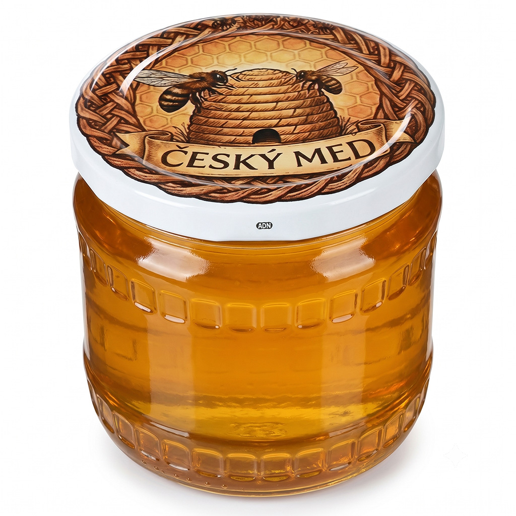 Deckel für Glas TO 82 - Tschechischer Honig und Bienenkorb - HOJ3