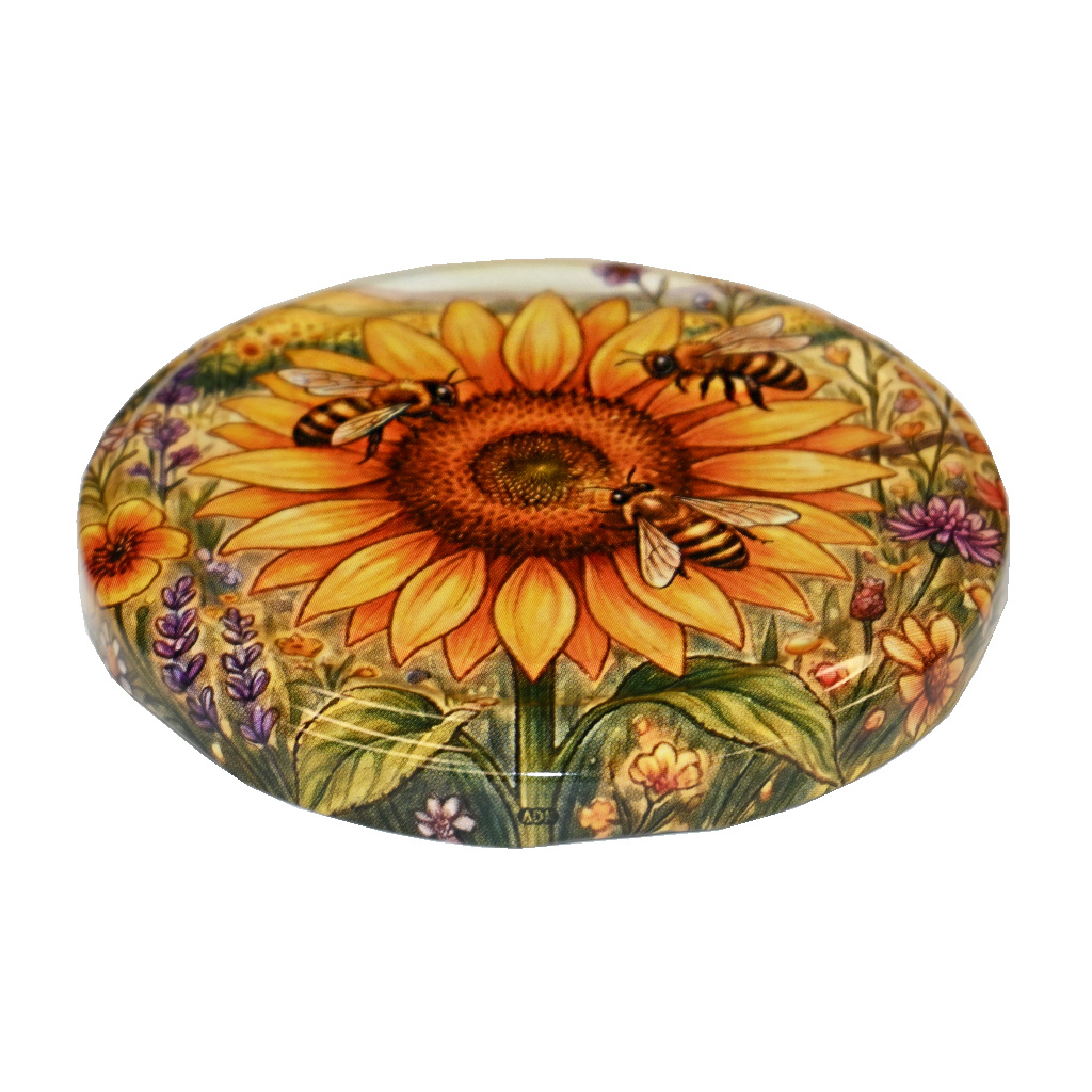 Deckel für Glas TO 82 - Gemalte Sonnenblume 700 Stk. - ganze Kiste - HOJ4