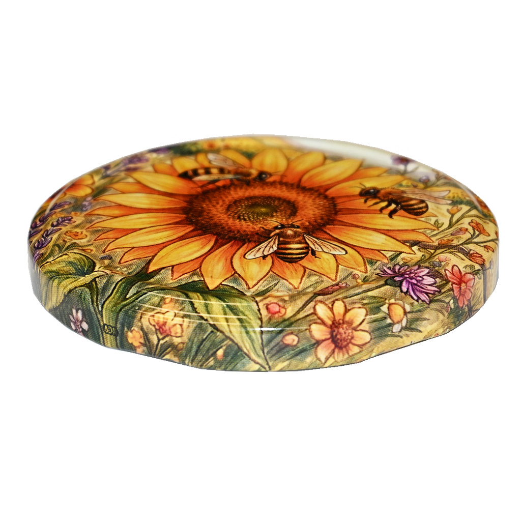 Deckel für Glas TO 82 - Gemalte Sonnenblume 700 Stk. - ganze Kiste - HOJ4