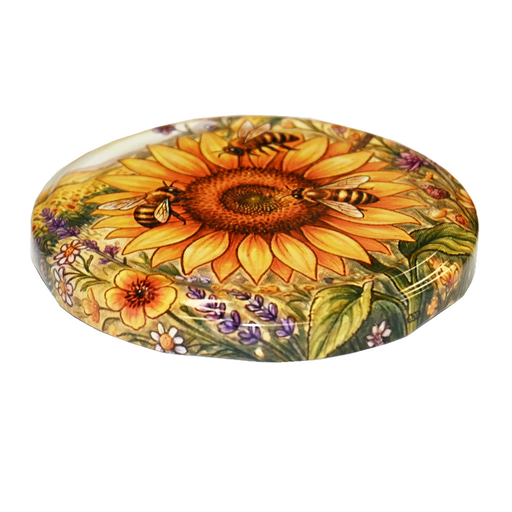 Deckel für Glas TO 82 - Gemalte Sonnenblume 700 Stk. - ganze Kiste - HOJ4