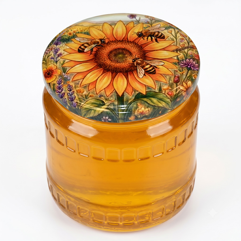 Deckel für Glas TO 82 - Gemalte Sonnenblume 700 Stk. - ganze Kiste - HOJ4