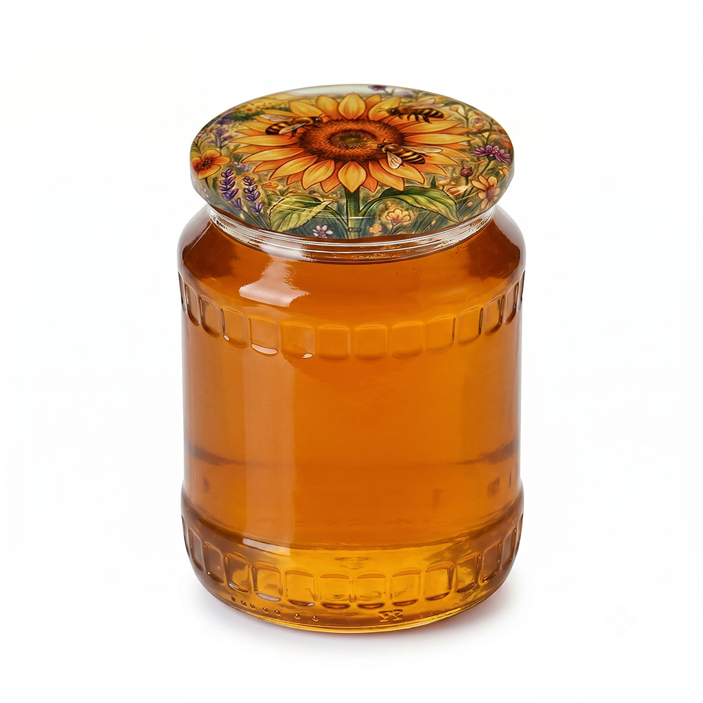 Deckel für Glas TO 82 - Gemalte Sonnenblume 700 Stk. - ganze Kiste - HOJ4